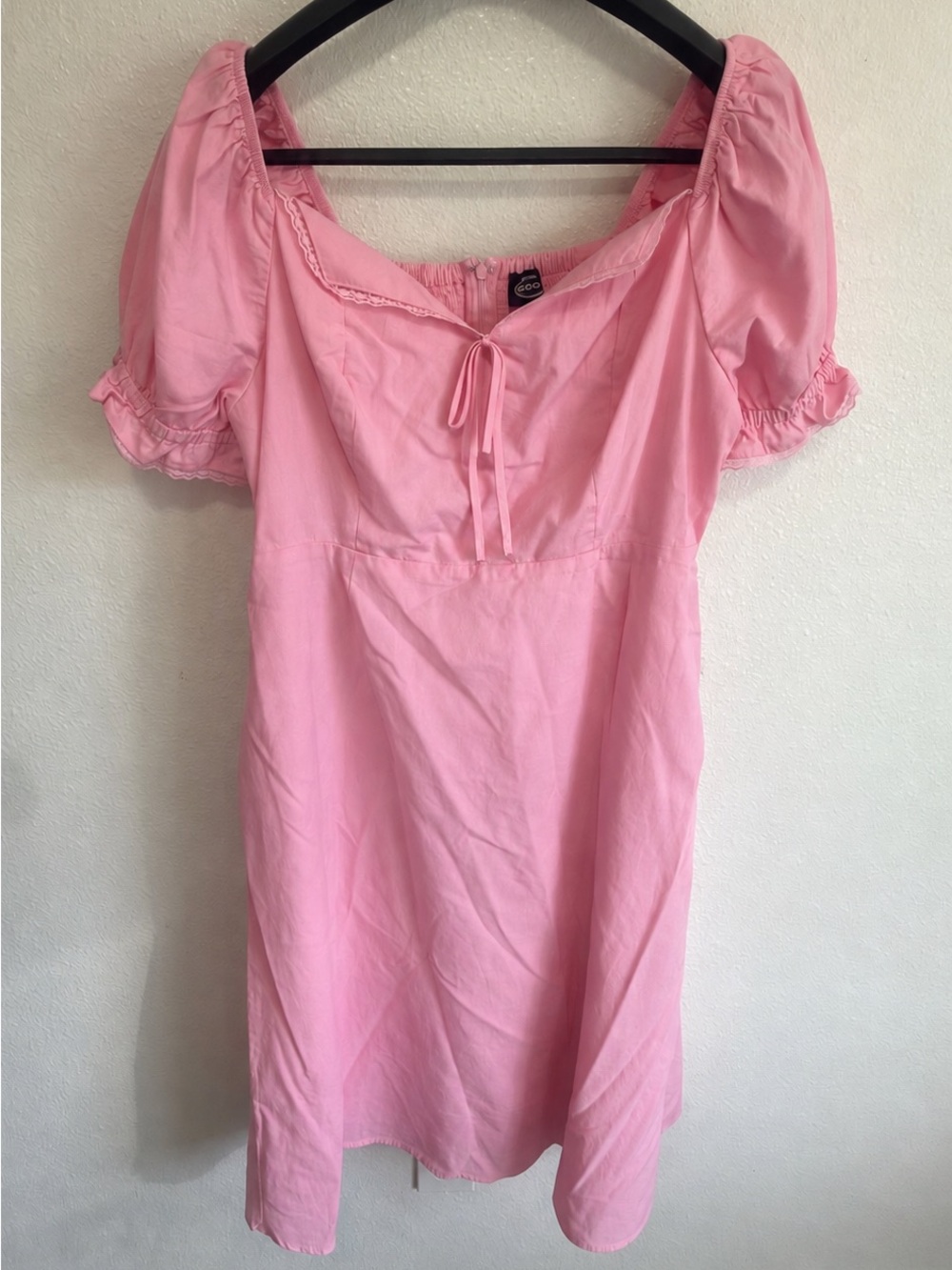Pink Puff Sleeve Midi Dress – Size XL